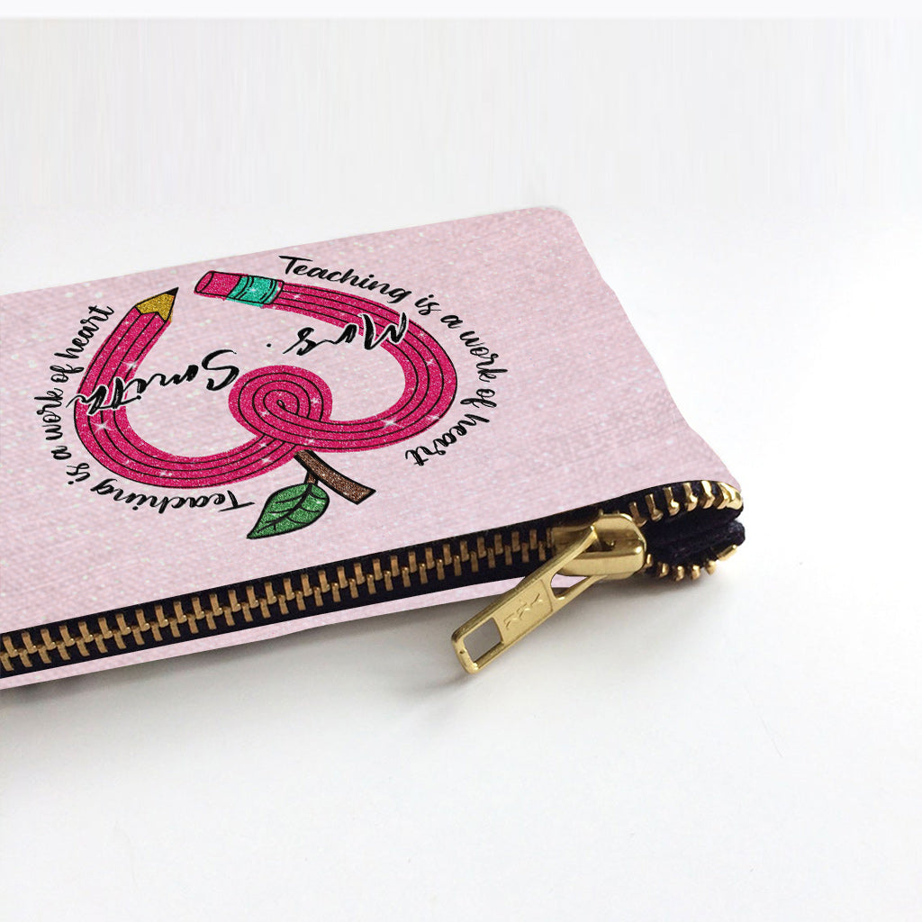 Enseigner, c'est un travail de cœur - Pochette personnalisée pour enseignants