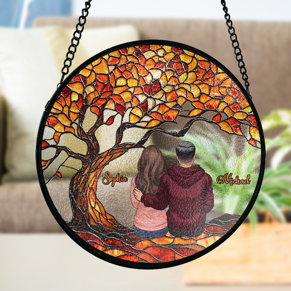 Toi et moi, on gère ! - Attrape-soleil en vitrail personnalisé pour couple