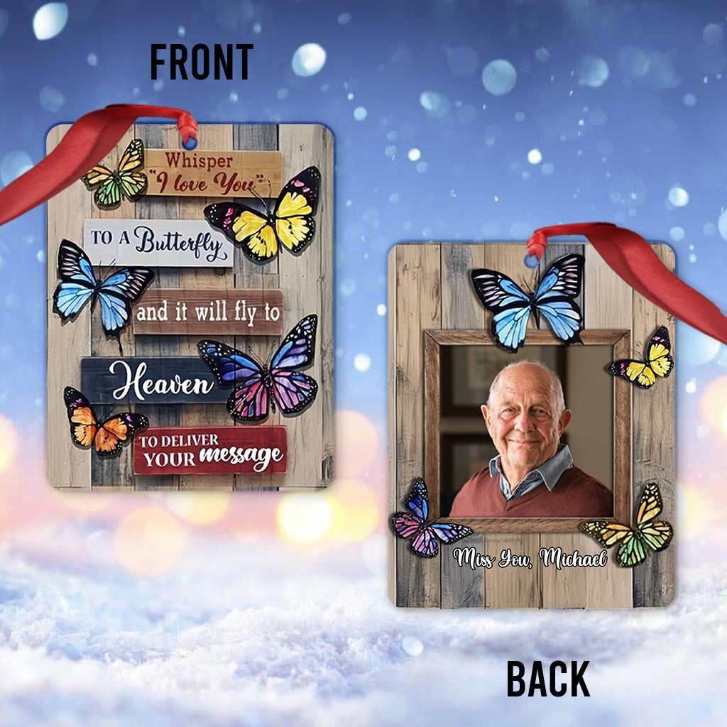 Murmurer « Je t'aime » à un papillon - Ornement commémoratif personnalisé