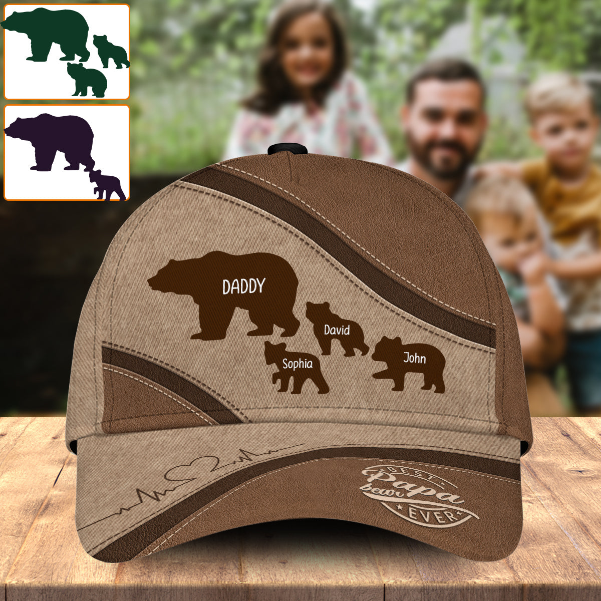 Casquette classique personnalisée Papa Ours - Papa