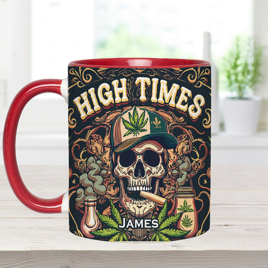 Skull High Times 420 - Personalized Weed Accent Mug