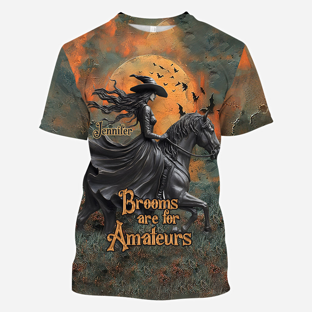 Les balais, c'est pour les amateurs - T-shirt personnalisé avec motif cheval