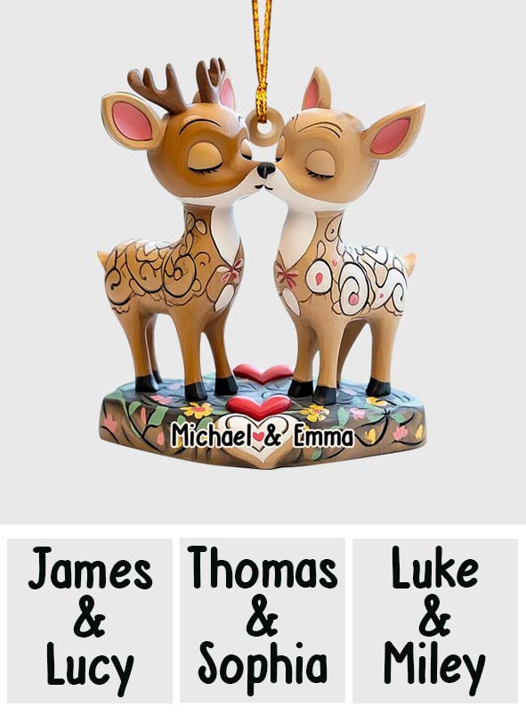 Loving Reindeer - Personalized Couple Ornament