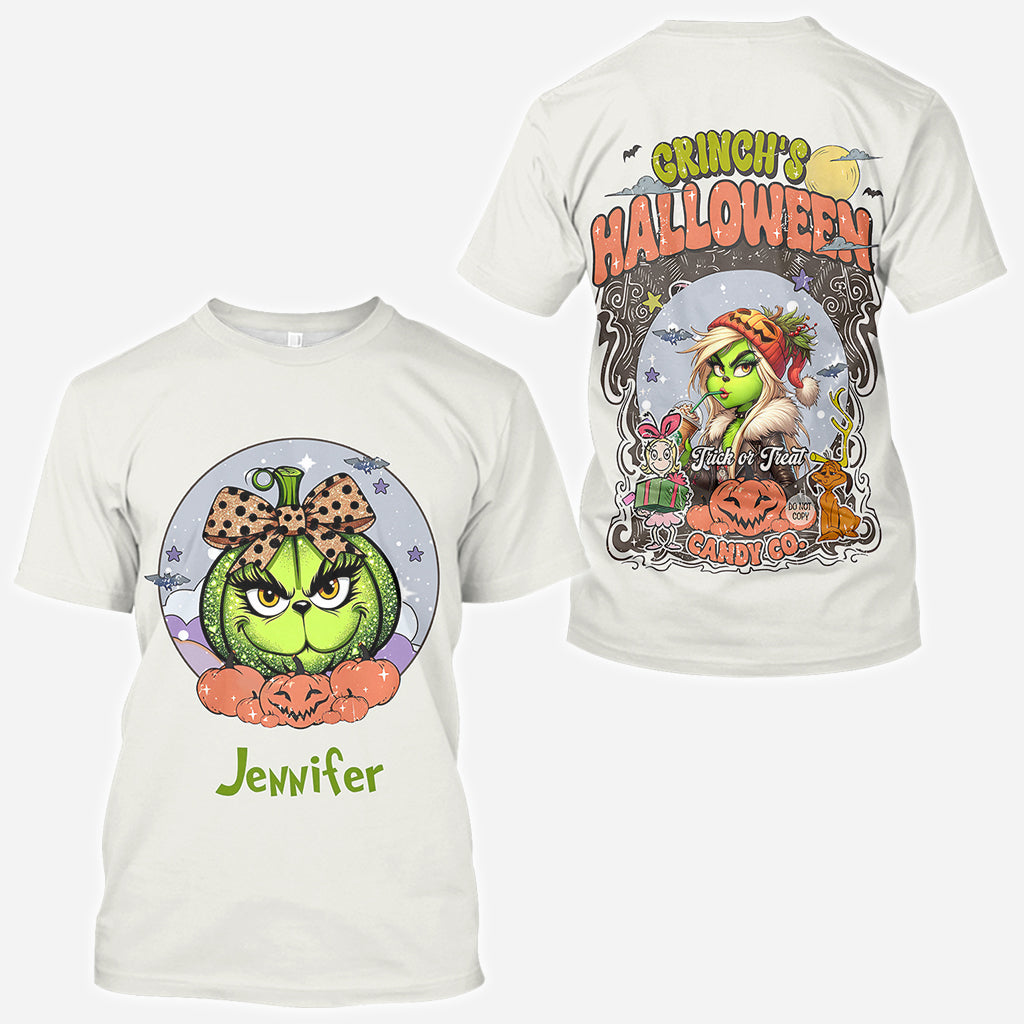 T-shirt personnalisé Green Pumpkin Mama Any Title - Vol de Noël sur toute la surface