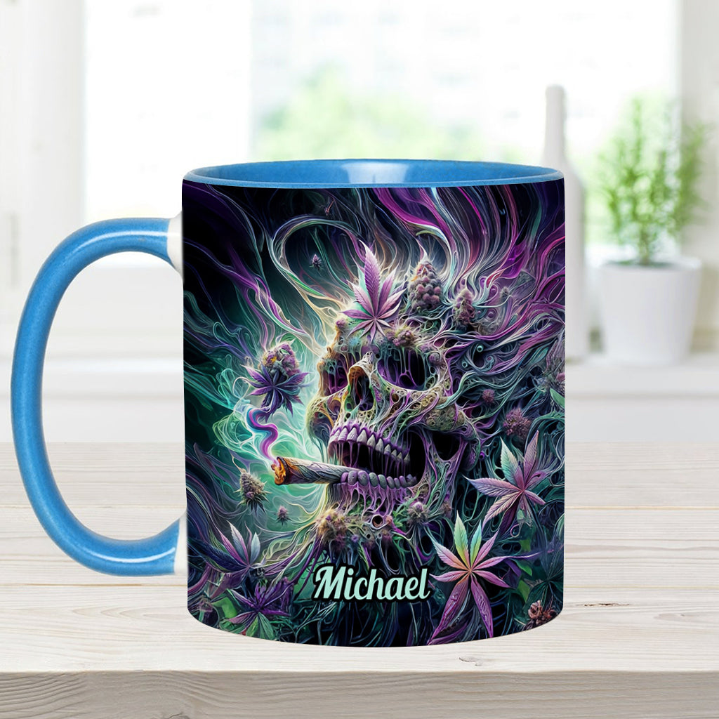 Mug personnalisé « Crâne magique » avec motif cannabis