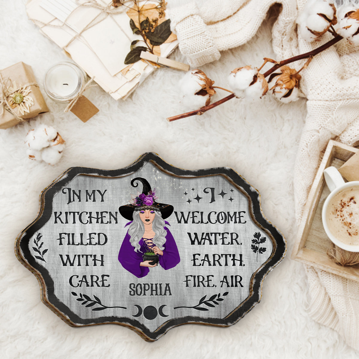Witch's Kitchen - Personalized Witch 2 Layered Wood Sign / Wood Plaque