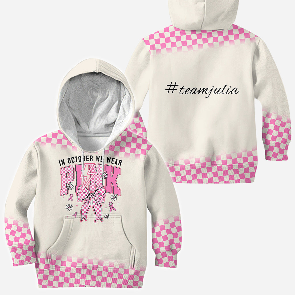 En octobre, on porte du rose - T-shirt personnalisé intégral pour la sensibilisation au cancer du sein