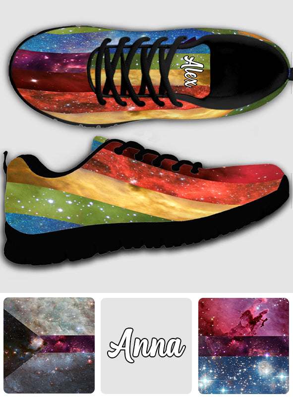 Baskets personnalisées Pride Rainbow Galaxy - Soutien LGBT