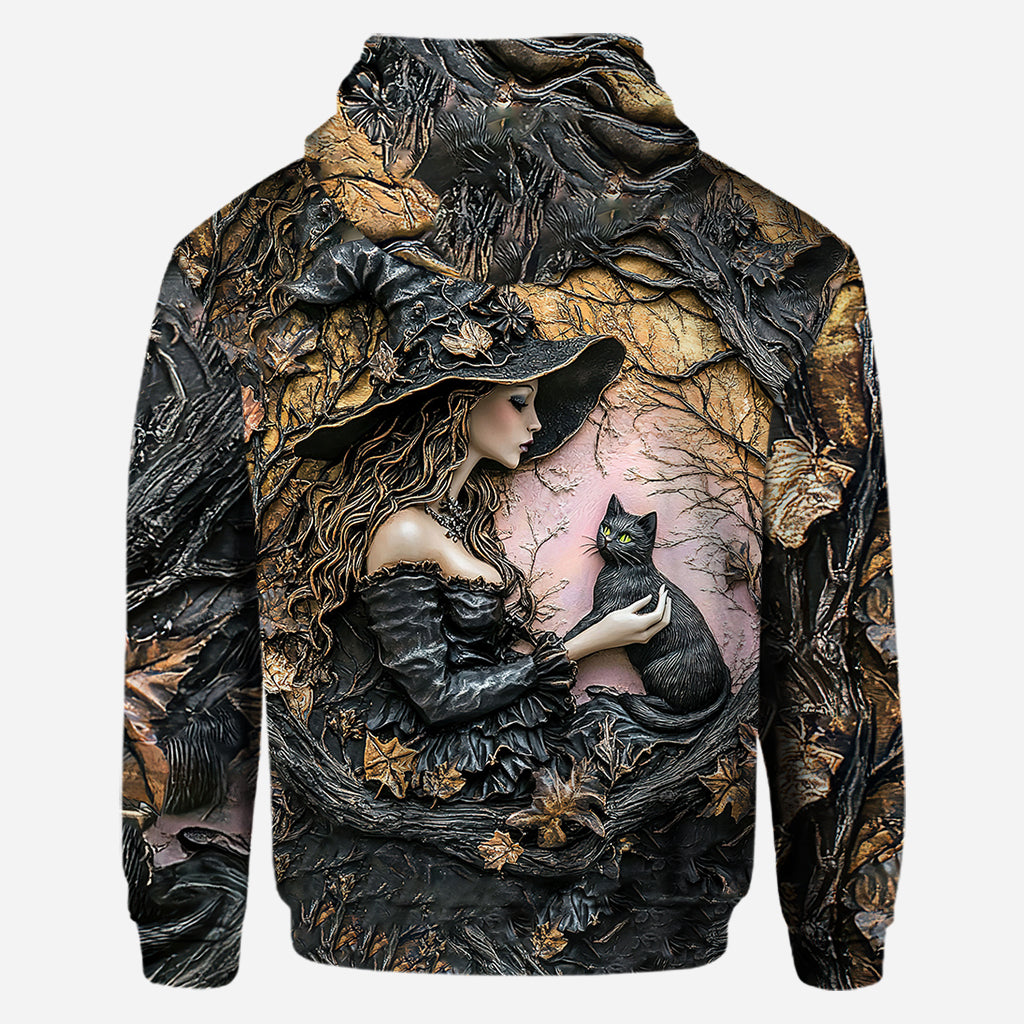 Une sorcière et son chat noir : c'est magnifique ! - T-shirt personnalisé « Sorcière »