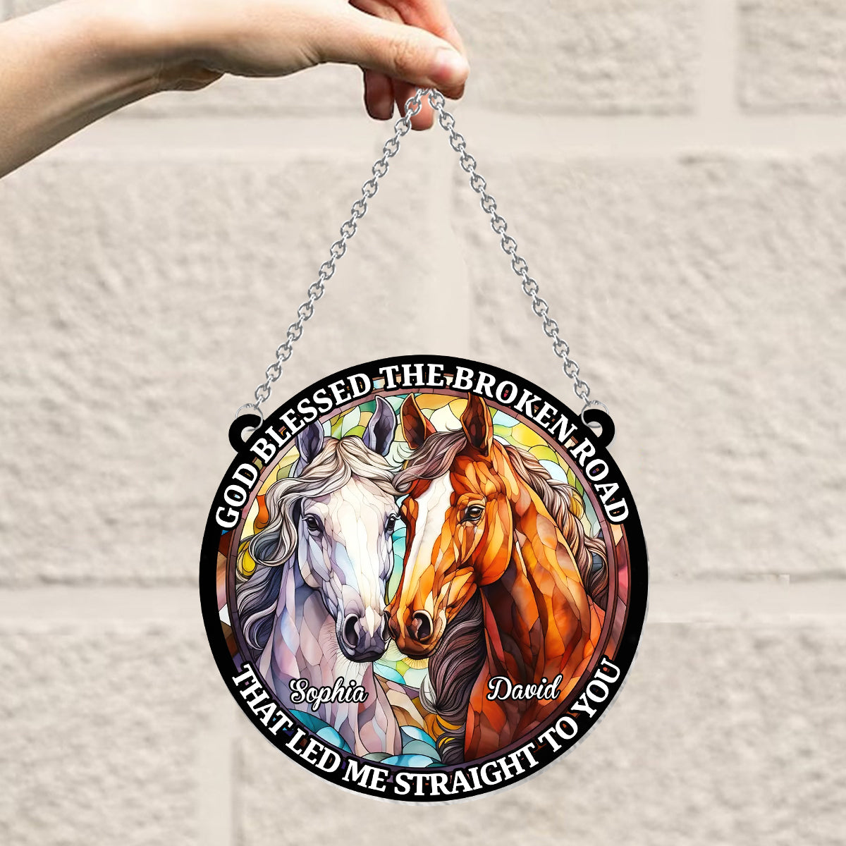Let Me Straight To You - Personalized Horse Window Hanging Suncatcher Ornament