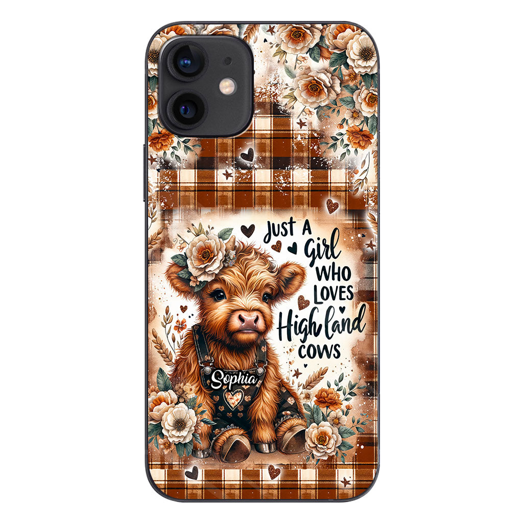 Juste une fille qui aime les vaches des Highlands - Coque de téléphone personnalisée
