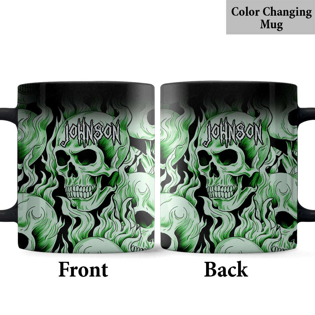 Mug personnalisé Tête de mort verte