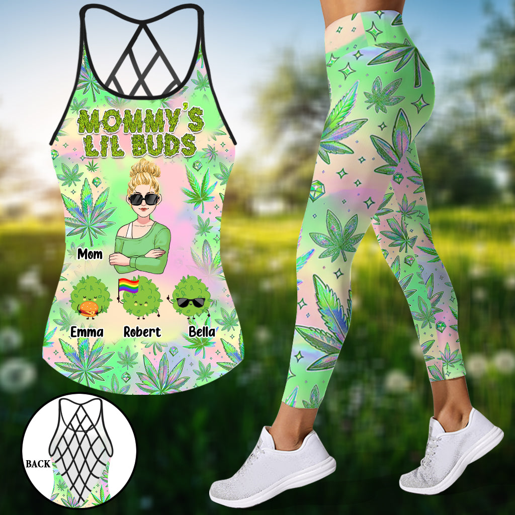 Mommy Lil Buds - Débardeur et legging personnalisés avec croix pour maman
