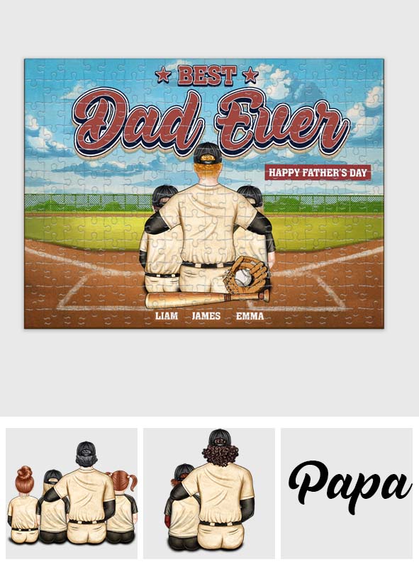 Meilleur papa du monde - Puzzle de baseball personnalisé