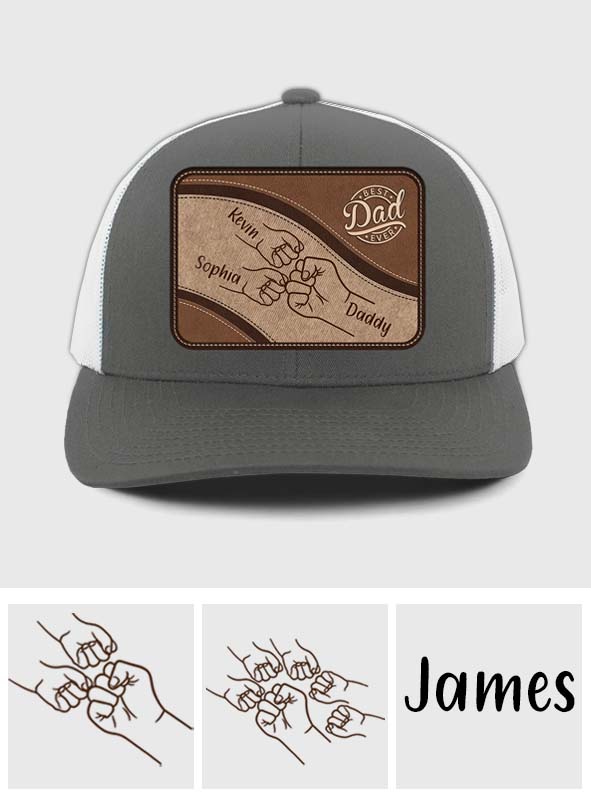 Meilleur papa du monde - Chapeau en cuir personnalisé avec écusson « Papa »