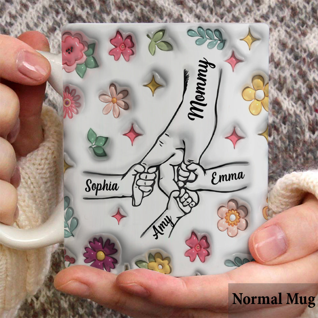 Mug personnalisé « Main dans la main » pour maman