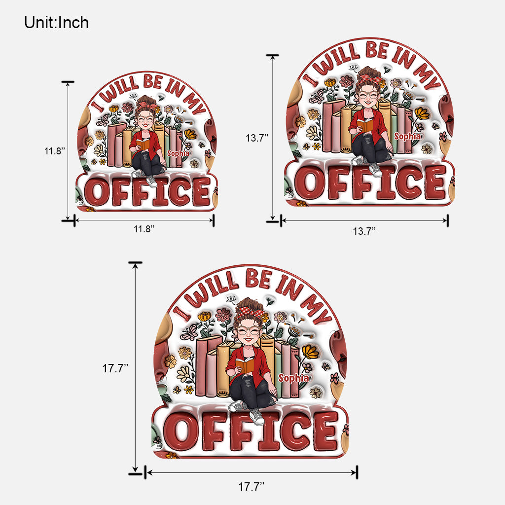 Je serai à mon bureau - Livre personnalisé, panneau en bois sur mesure