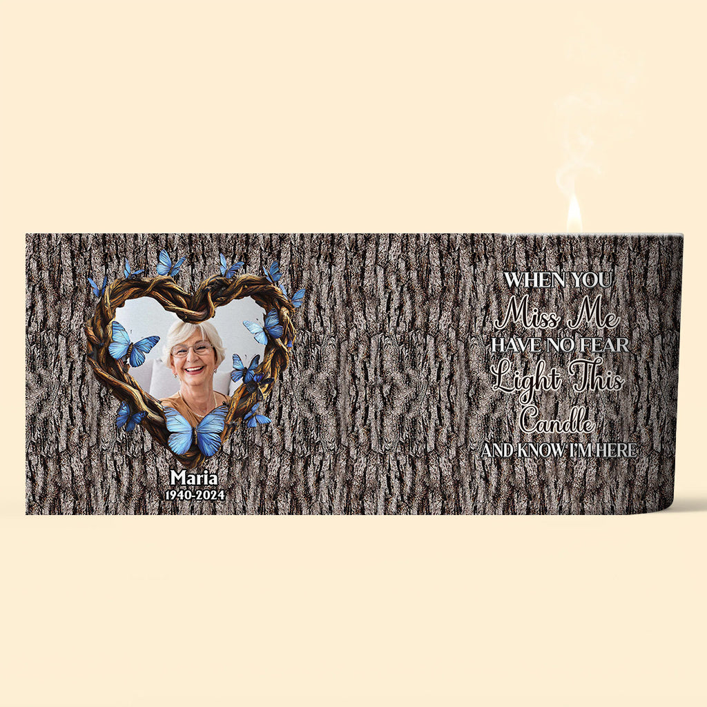 Allumez cette bougie - Bougie commémorative personnalisée avec couvercle en bois