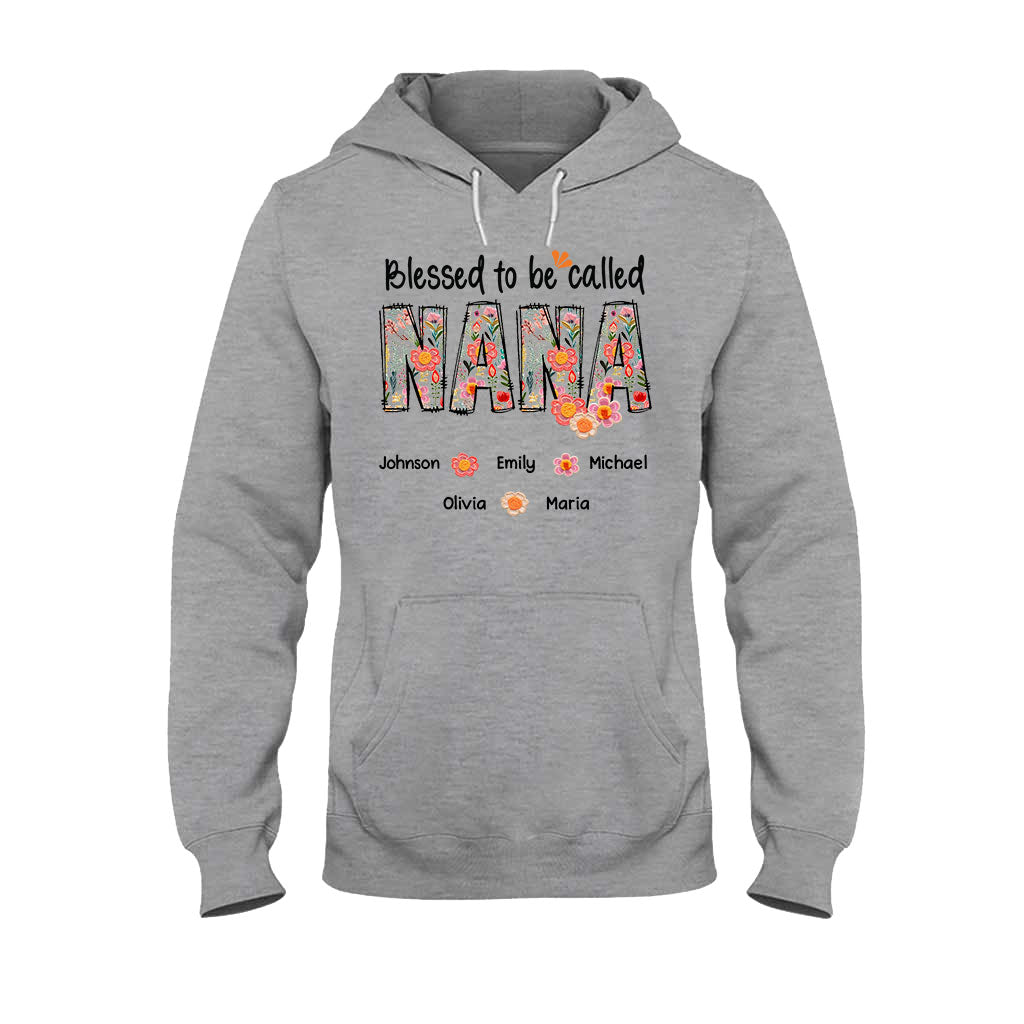 T-shirt et sweat à capuche personnalisés « Bénie d'être appelée Nana » style floral