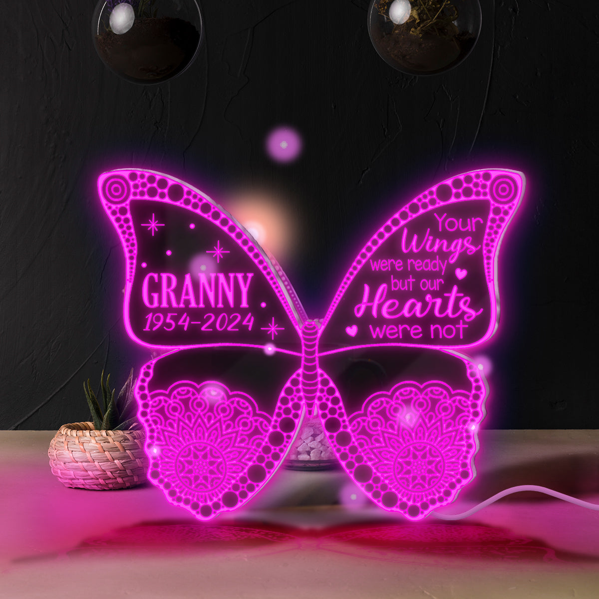 Tes ailes étaient prêtes, mais nos cœurs ne l'étaient pas - Miroir lumineux commémoratif personnalisé 