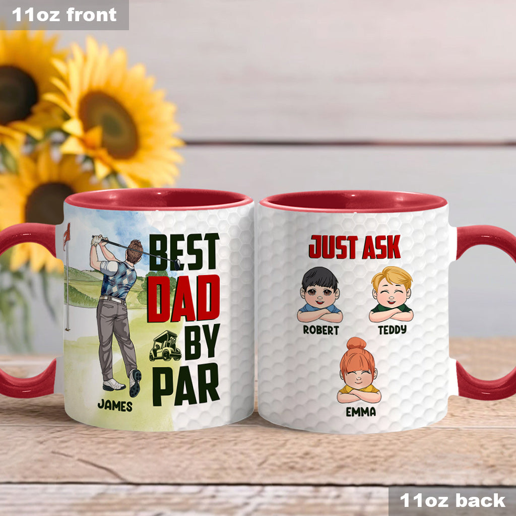 Meilleur papa selon le par - Mug personnalisé sur le thème du golf