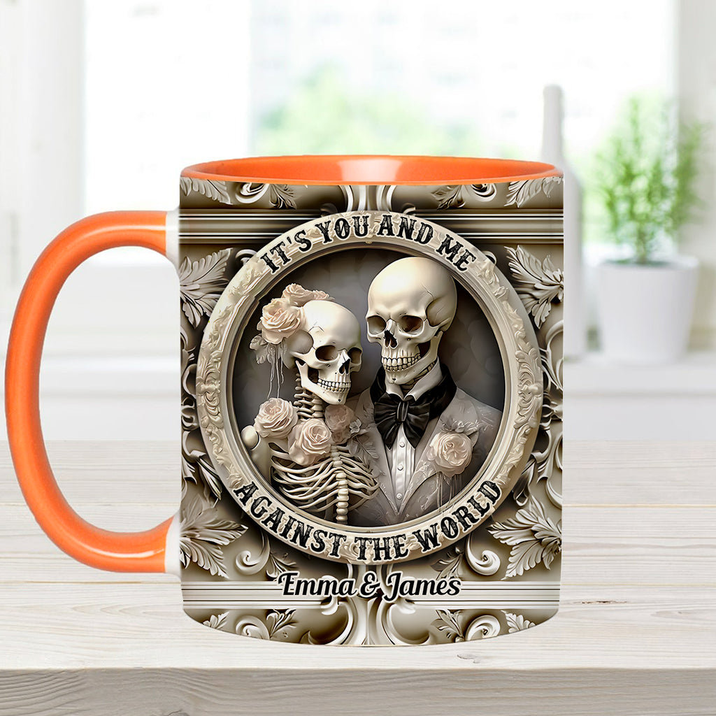 « Toi et moi contre le monde » - Mug personnalisé pour couple