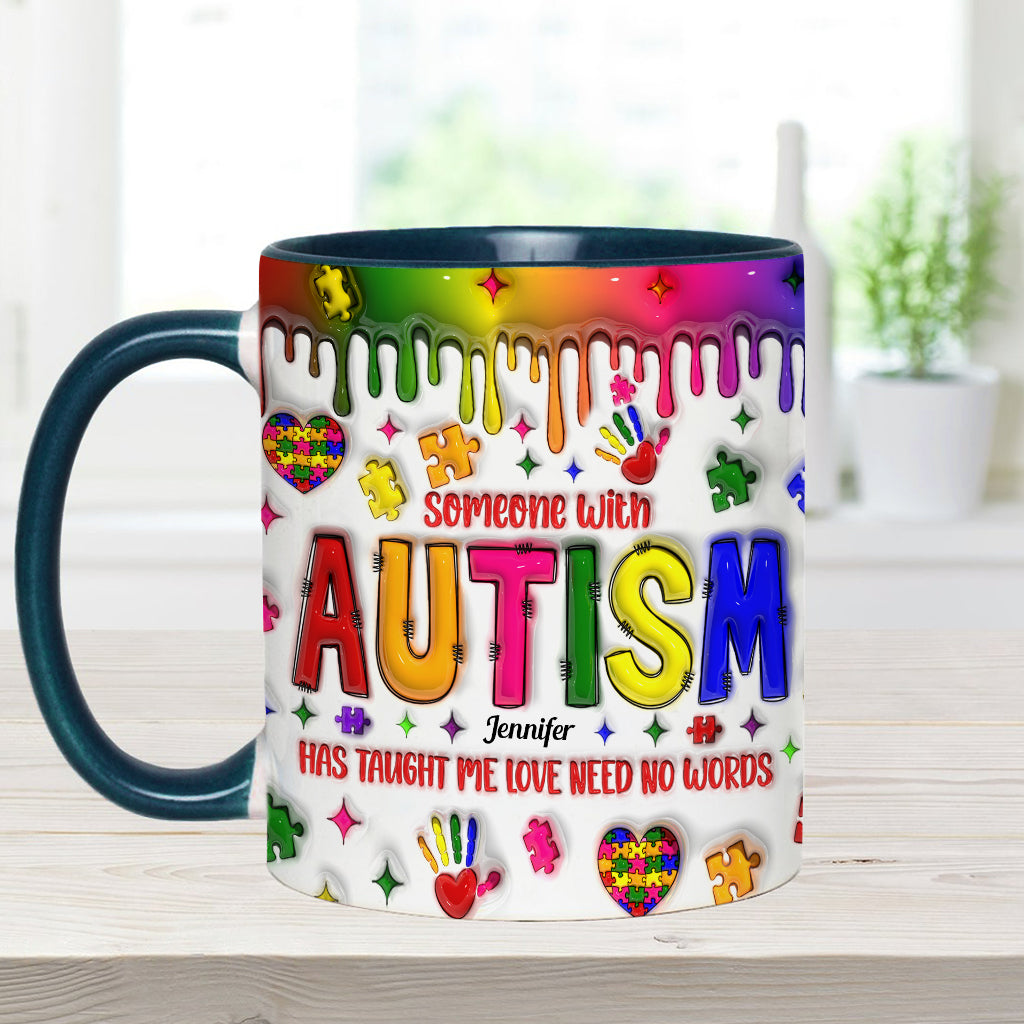 L'amour n'a pas besoin de mots - Mug personnalisé pour la sensibilisation à l'autisme