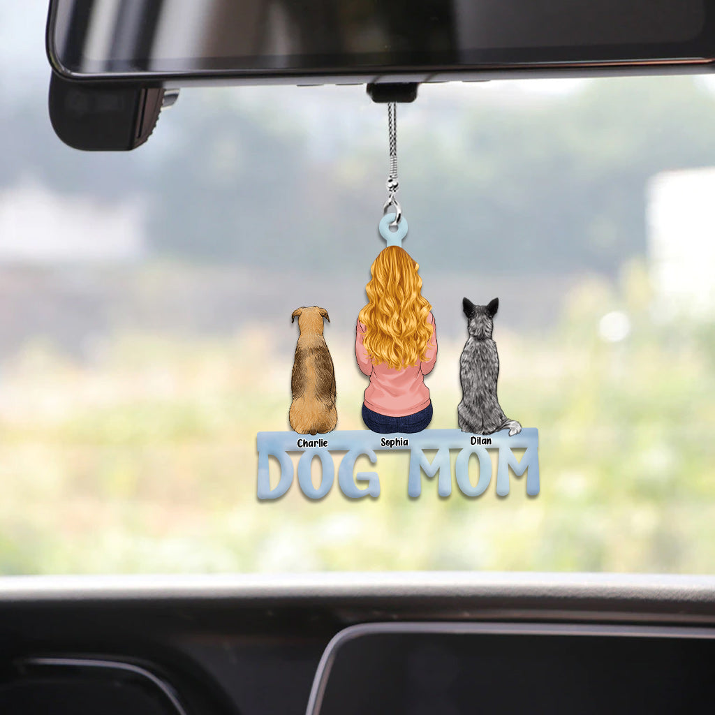 Dog Mom Cat Mom Dog Dad Cat Dad - Personalized Dog Car Ornament