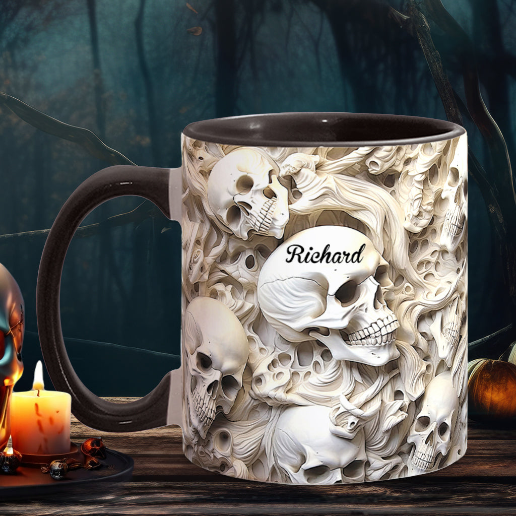 Mug personnalisé à motif crâne blanc