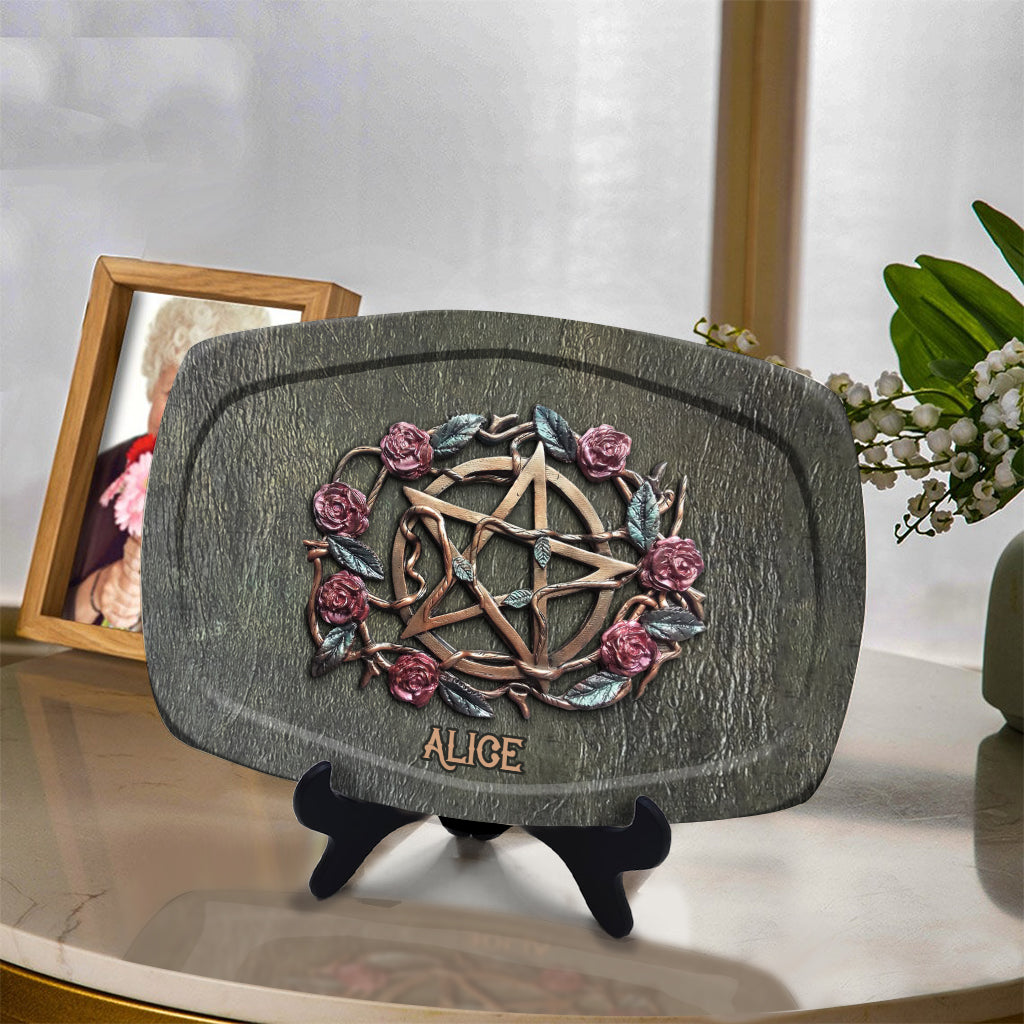 Assiette personnalisée Sorcière Mystique Roses Anciennes
