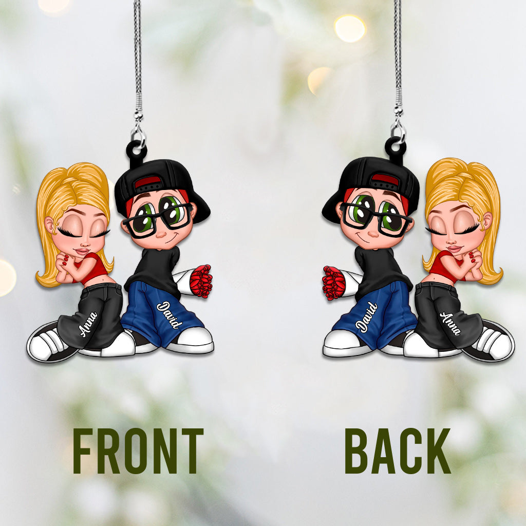 Couple Chicano Y2K - Ornement de voiture personnalisé pour couple