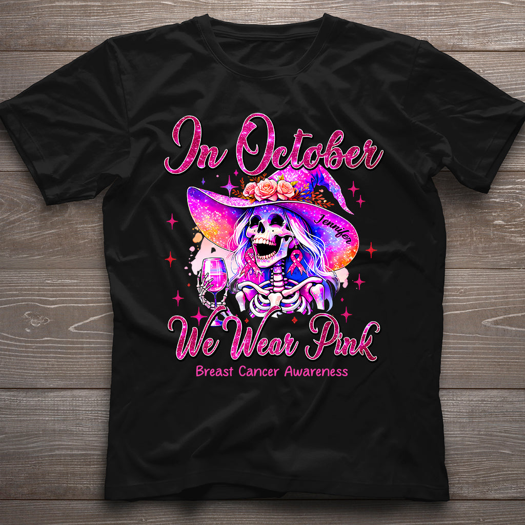 En octobre, on porte du rose - T-shirt et sweat à capuche personnalisés pour la sensibilisation au cancer du sein