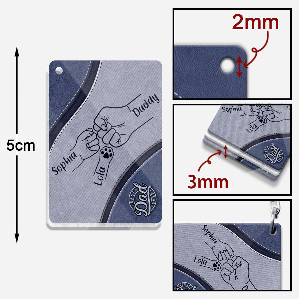 Best Dad Dog Dad Ever - Personalized Father Keychain