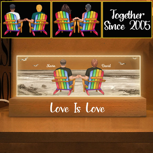 L'amour est l'amour - Veilleuse LED personnalisée pour le soutien à la communauté LGBT