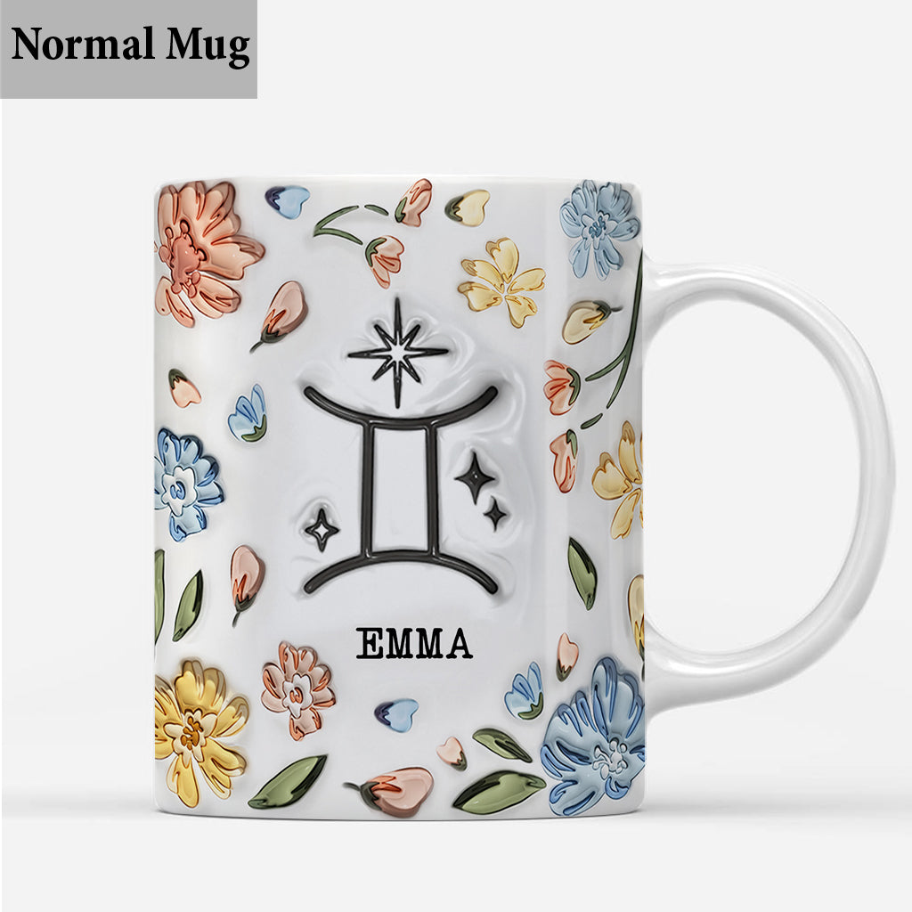 Floral Zodiac Sign - Personalized Horoscope Mug
