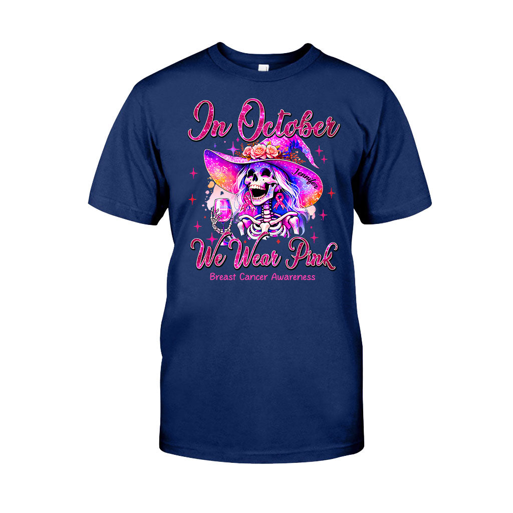 En octobre, on porte du rose - T-shirt et sweat à capuche personnalisés pour la sensibilisation au cancer du sein