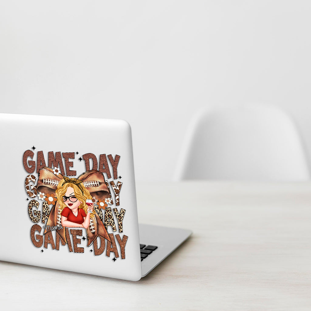 Maman footballeuse pour les jours de match - Autocollant de football personnalisé découpé à la forme