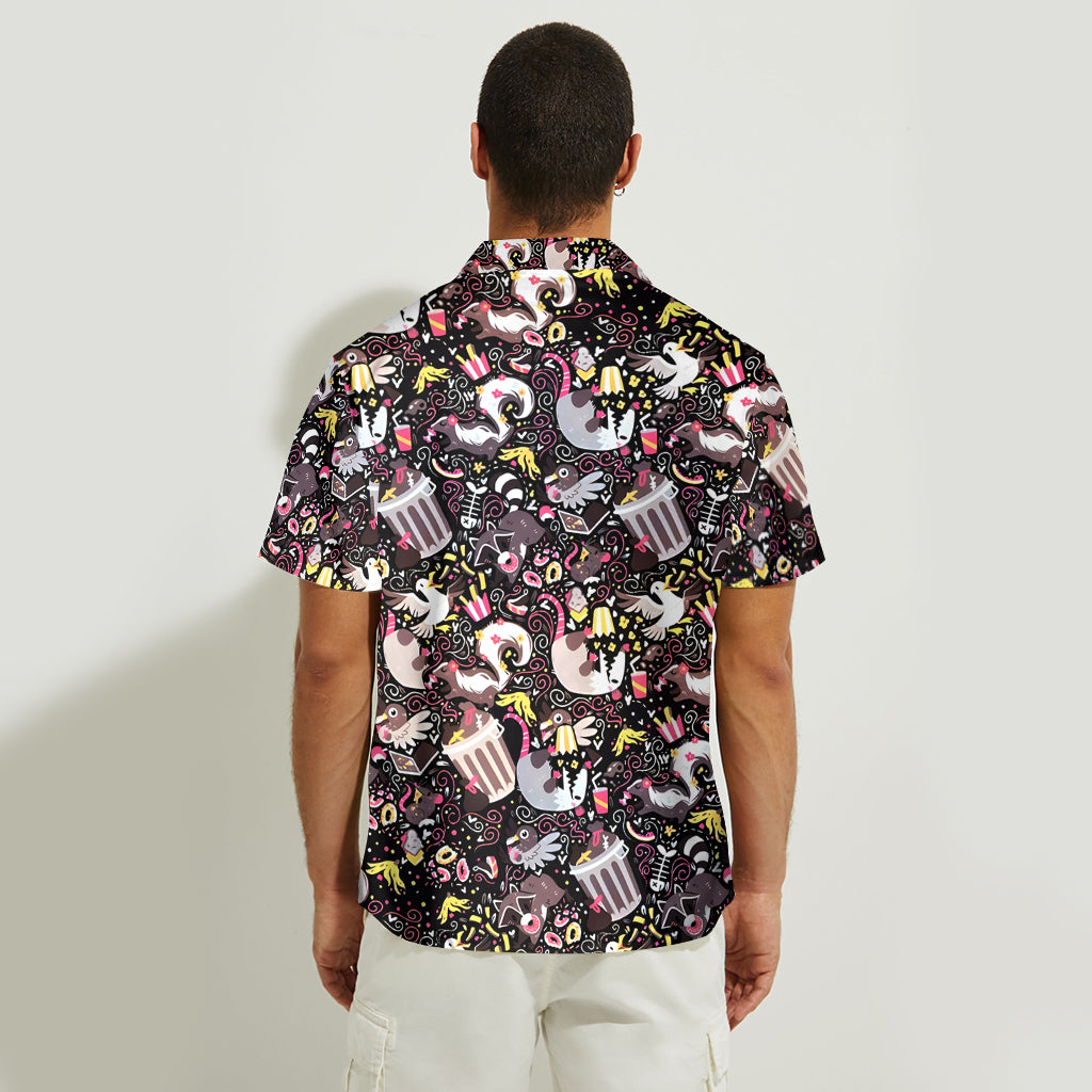 Mon animal totem mange des ordures - Chemise hawaïenne personnalisée avec un raton laveur