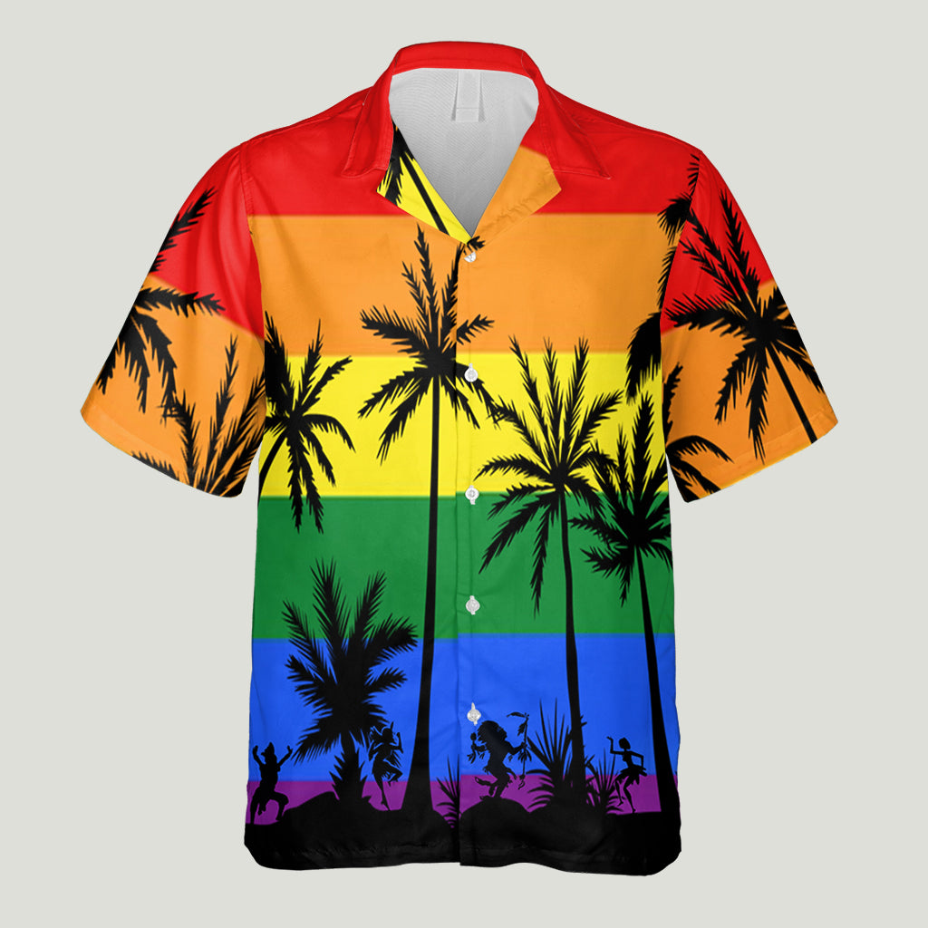 Pride Plam Tree - Personalized LGBT Support Hawaiian Shirt