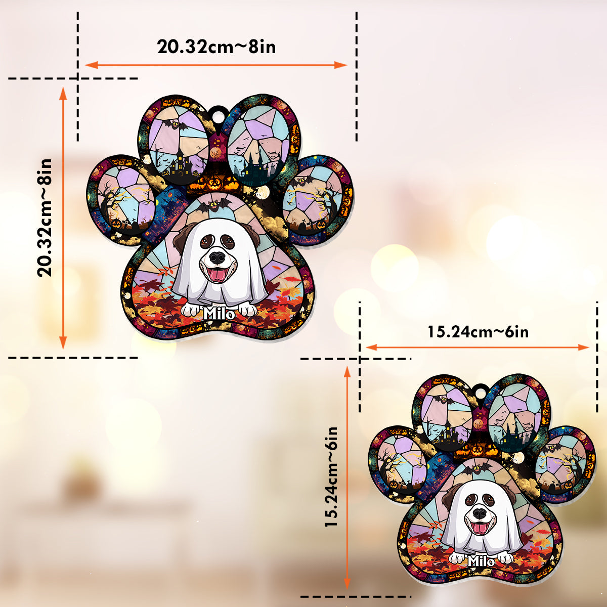 J'espère que vous aimez les chiens - Décoration attrape-soleil personnalisée à suspendre à la fenêtre en forme de chien 