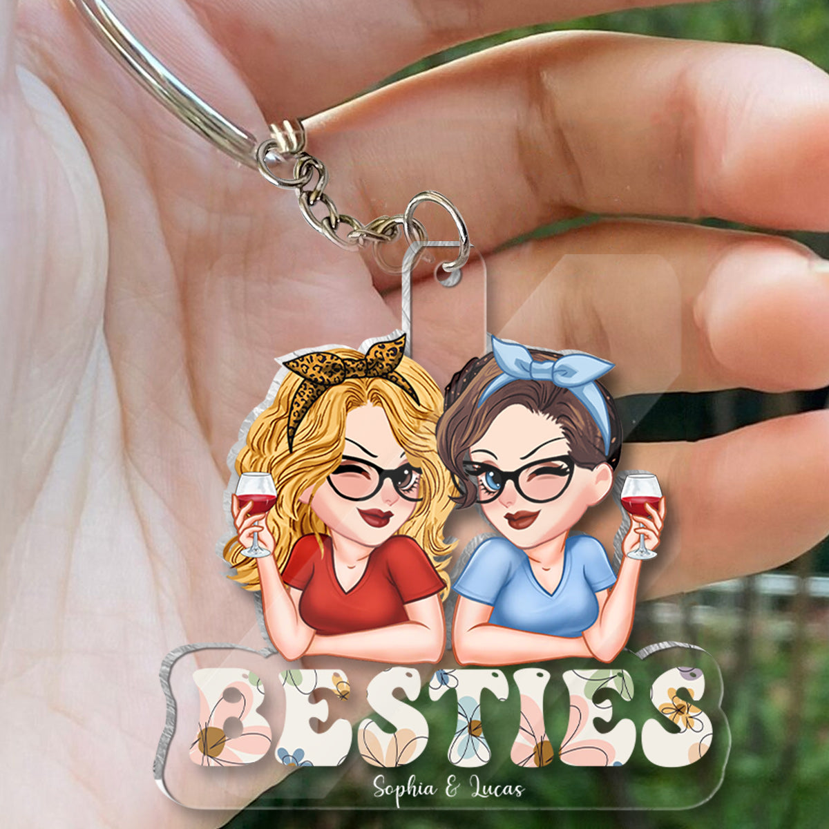 Meilleures amies pour toujours - Porte-clés personnalisé en forme de meilleure amie
