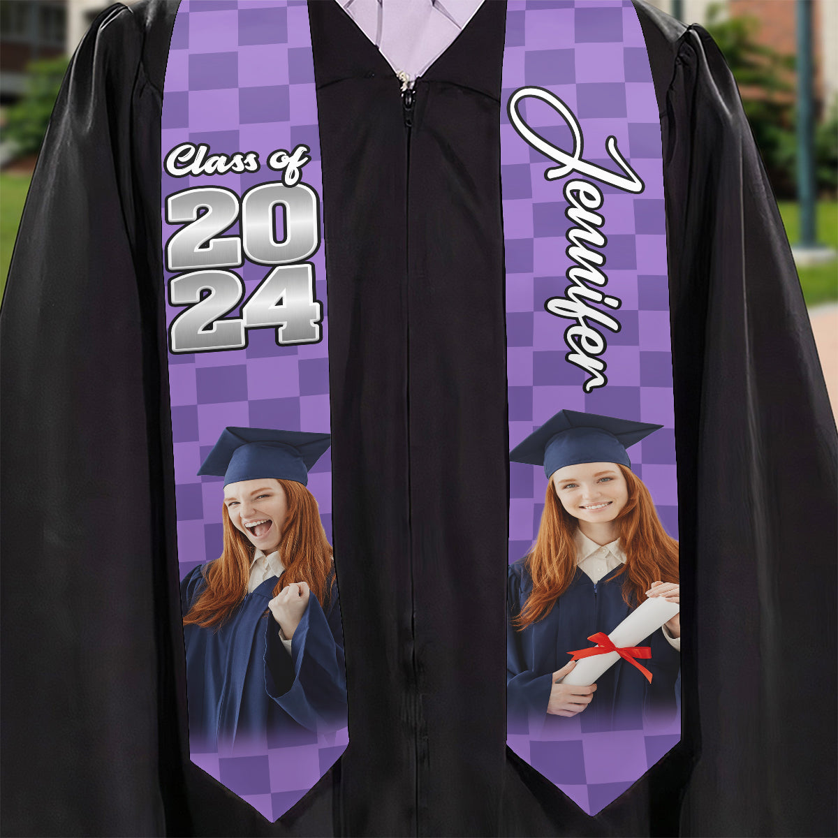 Photo Custom Graduation Stole Sash - Personalized Graduation Graduation Stole