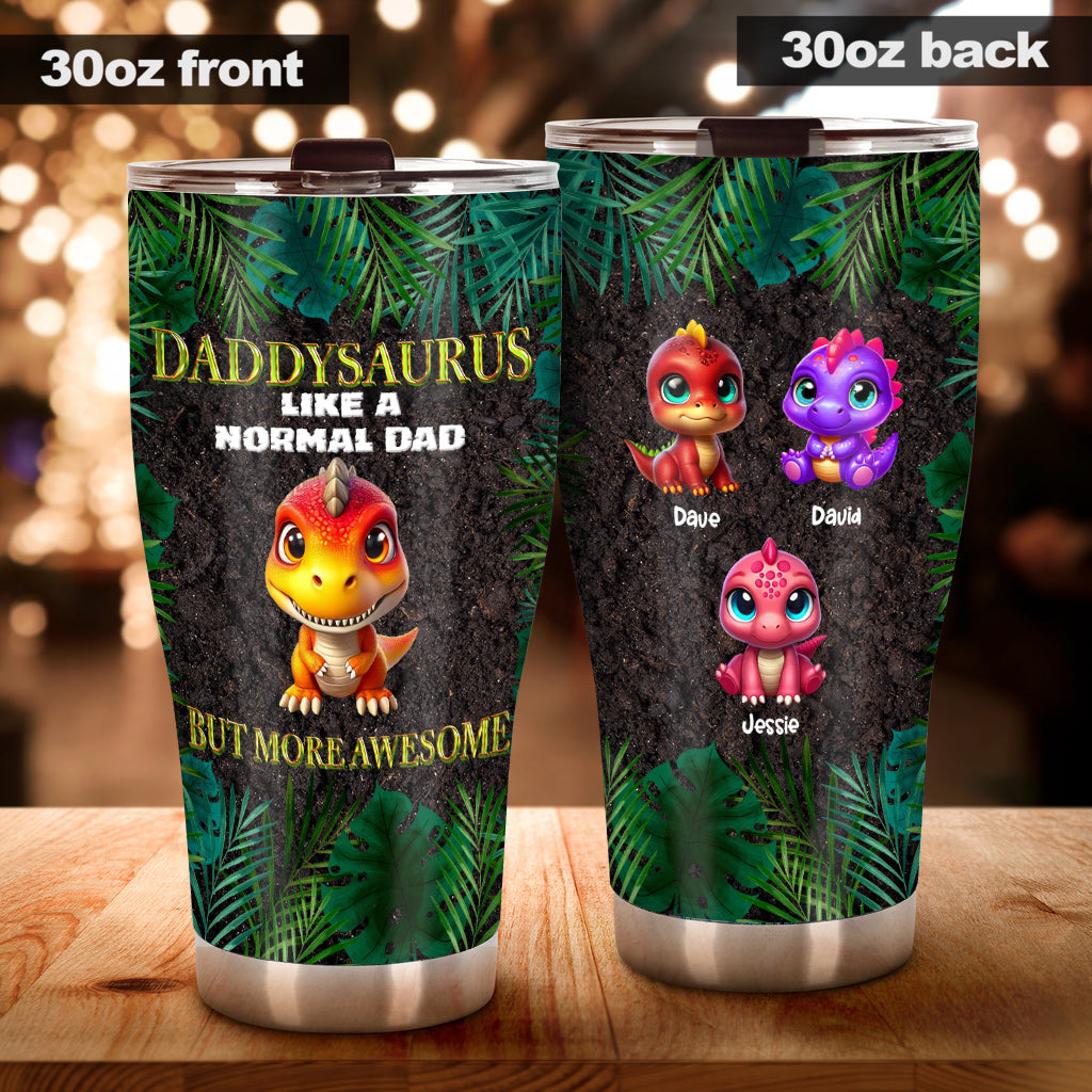 Daddysaurus Grandpasaurus 3D Dinosaurs - Personalized Father Tumbler