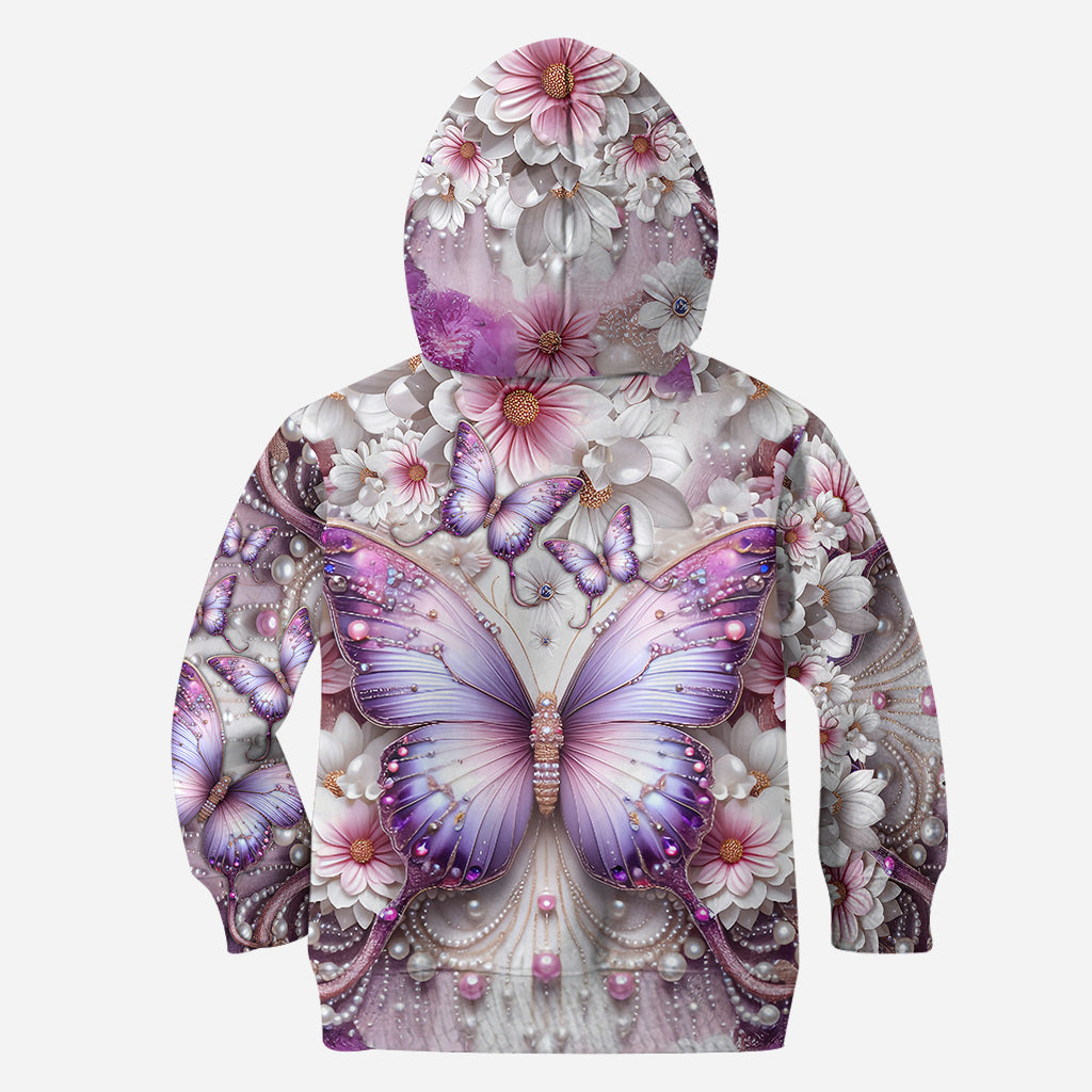 Papillons violets - Sweat à capuche et legging personnalisés papillons