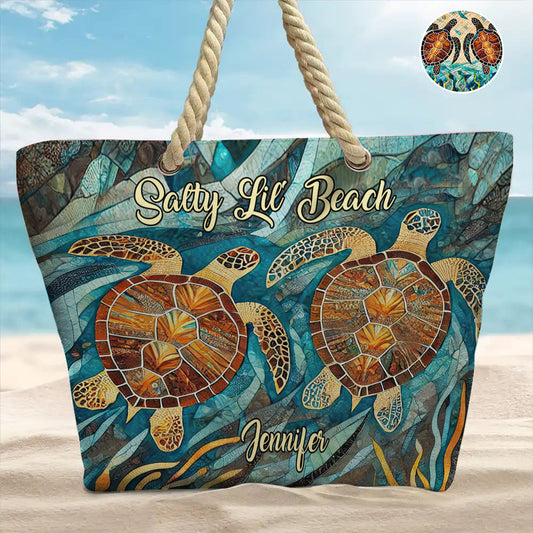 Salty Lil Beach - Sac de plage personnalisé en forme de tortue