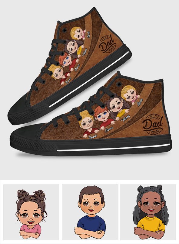 Best Dad Ever - Personalized Father High Top Shoes