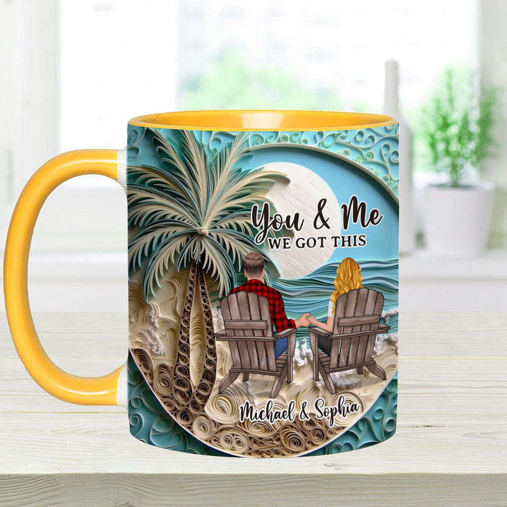 Mug personnalisé « Scène de plage » pour couple