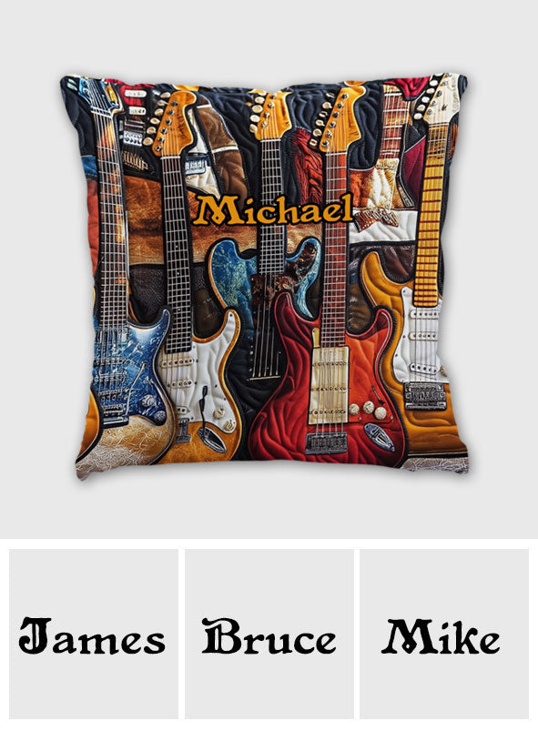 Beautiful Guitars - Personalized Guitar Throw Pillow