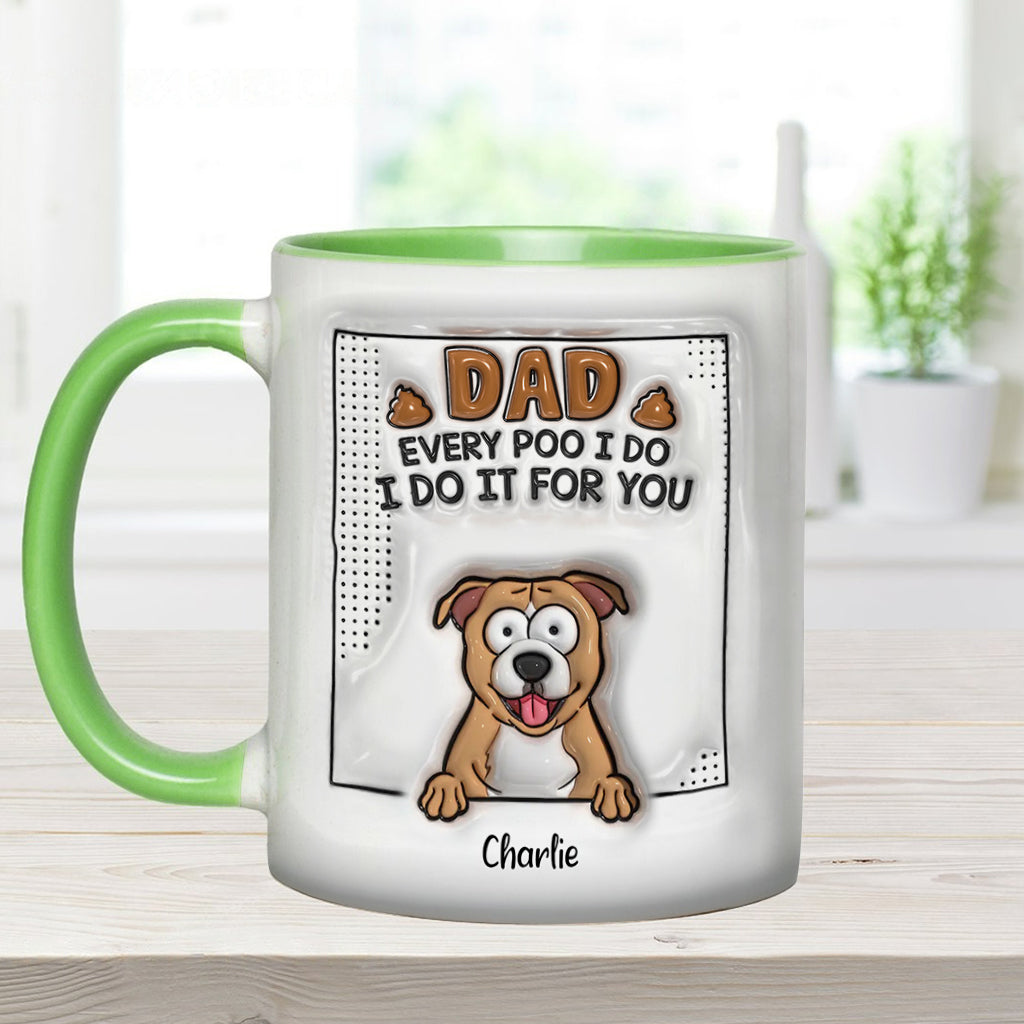 Mug personnalisé « Papa, à chaque fois que je fais caca » avec motif chien