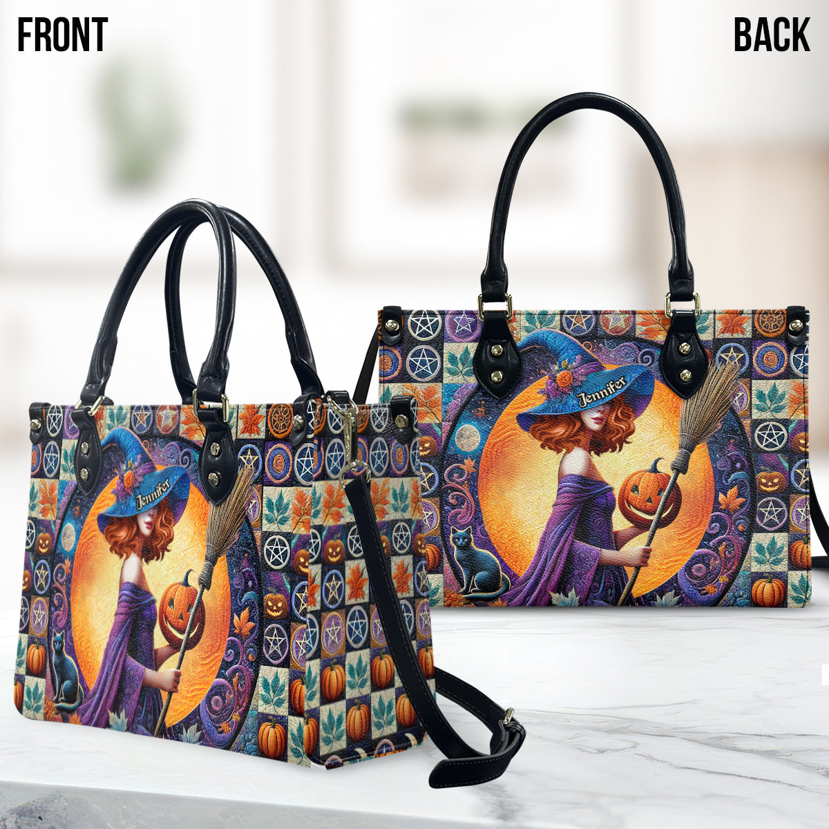 Magnifique sorcière - Sac à main en cuir personnalisé pour sorcière